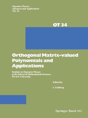cover image of Orthogonal Matrix-valued Polynomials and Applications